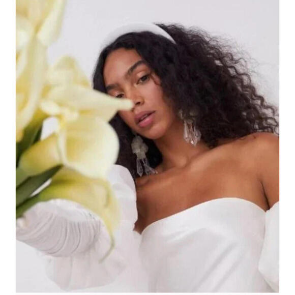 New $135 For Love & Lemons Gwen Clear Chandelier Dangle Earrings - Picture 4 of 7